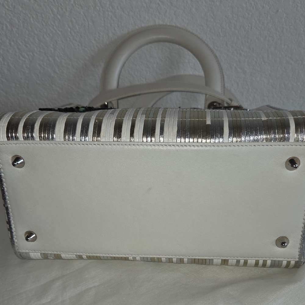 LADY DIOR Gold and Silver Embellished Handbag - Picture 11 of 16